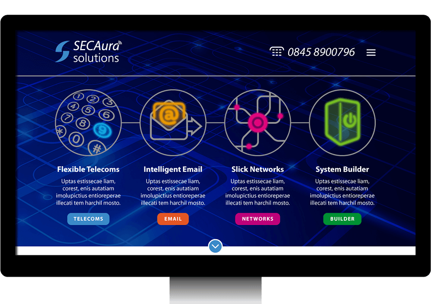 Home page design for SECAura website