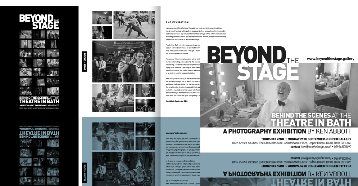 Programme and poster for the Beyond The Stage photography exhibition