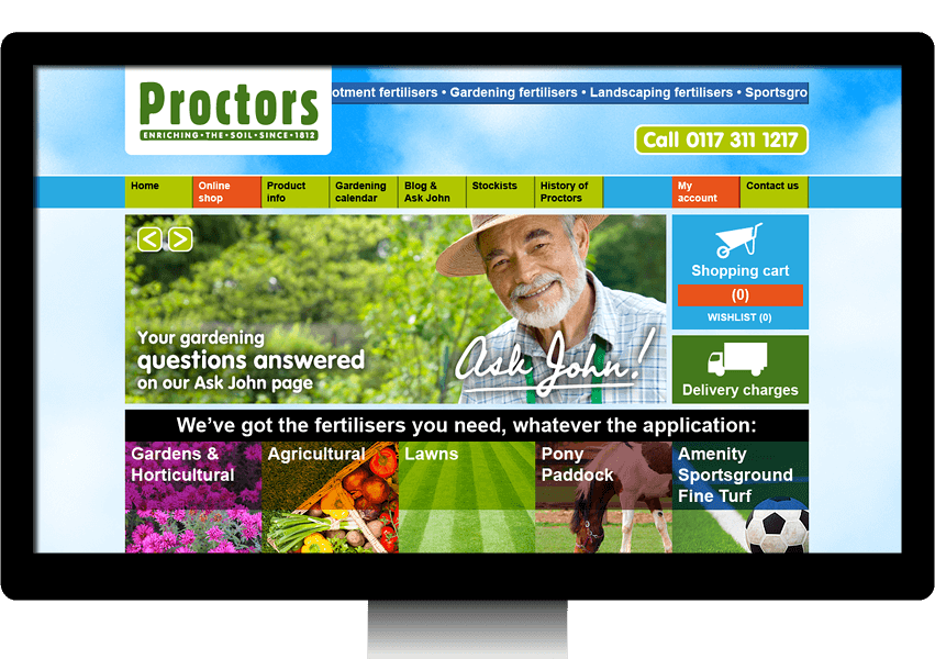 Home page design for Proctors website
